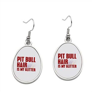 Imagem de Brinco Pit Bull Hair is my glitter 2 – Brincos pendentes para meninas – Presente de festa de aniversário dos namorados
