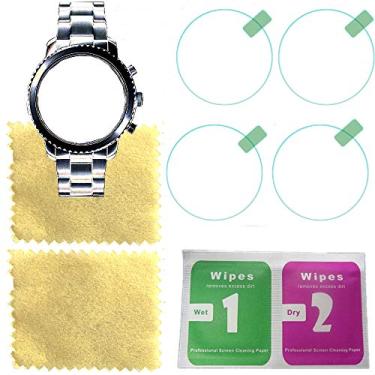 Imagem de Octelect Protetor de tela de vidro temperado 9H Dureza para Fossil Q Explorist Gen 3 Protetor de tela de vidro (4PACK), PARA Protetor de tela de relógio inteligente fóssil