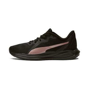Imagem de PUMA Tênis feminino Twitch Runner, Puma, preto, ouro rosa, 10
