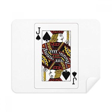 Imagem de Pano de limpeza padrão Spade J Playing Cards Limpador de tela 2 peças de tecido de camurça