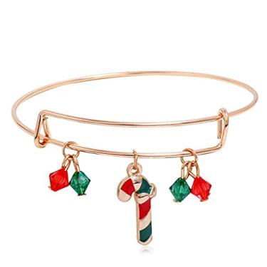 Imagem de YAHOM Bracelete expansível – pulseira expansível – Natal – pulseira expansível presente para casais, amigos, formatura, aniversário