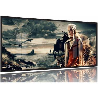 Imagem de Quadro Decorativo Game of Thrones 130x60 Moldura Preta 2x2