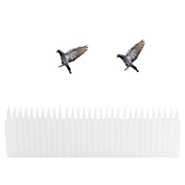 Imagem de 12 peças de espingarda de guaxinim de pombo animal espigos para fora antipássaros defesa de pássaros ao ar livre,Espigas de pássaro, segurança de espigas de pássaro para trilhos, telhado (17FT)