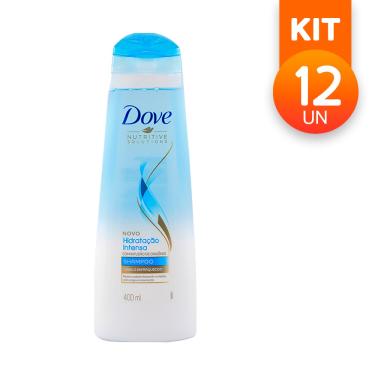 Imagem de Shampoo Dove Hidratação Intensa Com Infusão De Oxigênio Cabelos Enfraquecido 400ml (Kit com 12)