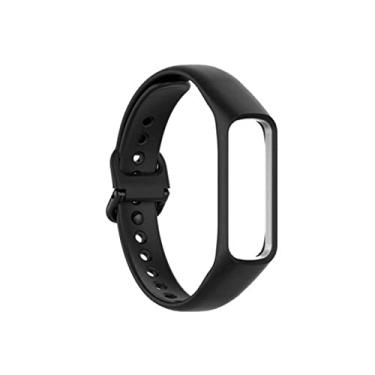 Imagem de Pulseira Extra Compatível com Galaxy Fit2 Sport Silicone Cores Vivas (Preto)