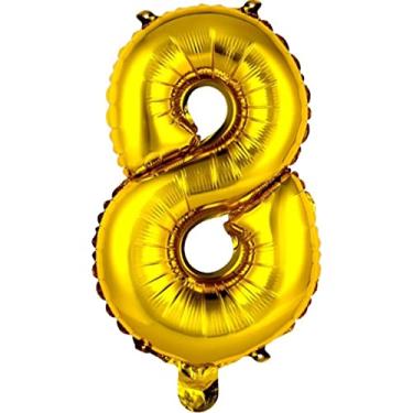 Imagem de Balão de número metalizado dourado gigante - 75 cm (CLIQUE e Escolha seu número) (8)