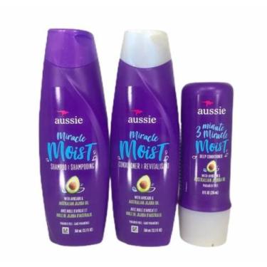 Imagem de Kit Aussie Miracle Moist Shampoo 360ml+Condicionador 360ml+Mascara 236