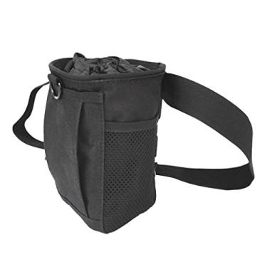 Imagem de GZYF 2 sacos de giz de cinto para escalada em rocha, bolsas de escalada de academia, com cinto ajustável para esportes ao ar livre, materiais de nylon 600D, preto
