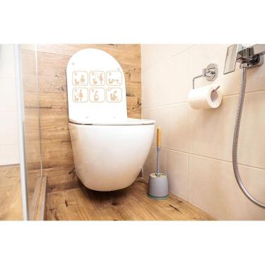 Imagem de Adesivo Feminino Aviso Engraçado Banheiro E Vaso Sanitário