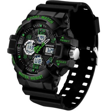 Imagem de  Relógio Masculino de Pulso Dupla Exibição de Quartzo Esportivo A Prova D`água