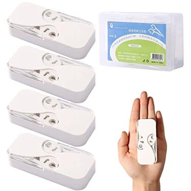 Imagem de Portable Floss Dispenser, 2/4Pcs Floss Box Dispenser, Dental Floss Portable Case Dental Floss Dispenser (4Pcs White)