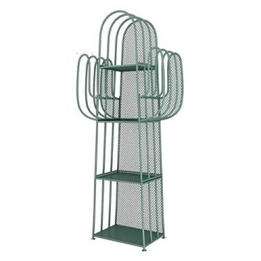 Imagem de KIZQYN Estante interessante de 4 camadas de estante do chão ao teto, moldura de ferro forjado de metal durável, suporte de exibição de livro de fotos infantil, prateleira doméstica, estante de livros de alta de 59 polegadas (cor: verde-b)