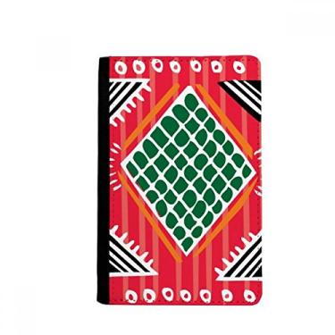 Imagem de Totems do México Linha Verde Vermelha Civilização Antiga Porta Passaporte Notecase Burse Carteira Capa Bolsa Cartão, Multicolor