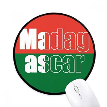 Imagem de DIYthinker Mouse pad com nome da bandeira do país de Madagascar para mesa de escritório tapete redondo para computador