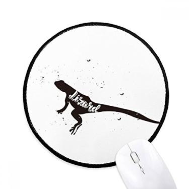 Imagem de Tapete de mouse de animal preto e branco lagarto tapete redondo de escritório para computador