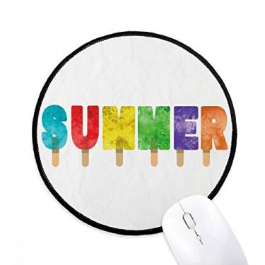 Imagem de DIYthinker Palavra inglesa verão picolés sorvete mousepad desktop escritório tapete redondo para computador