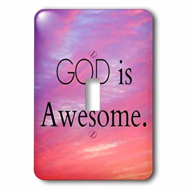 Imagem de 3dRose lsp_180158_1 God is Awesome, Black Lettering on Red Cloud Picture Background Light Switch Cover