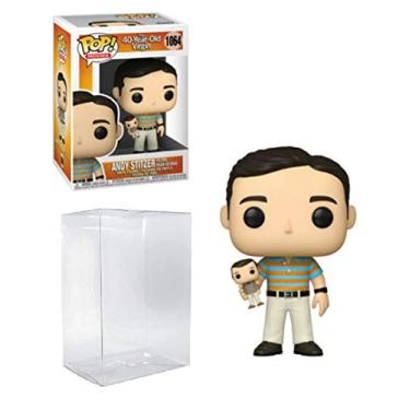 Imagem de Andy Stitzer Holding Oscar Goldman Pop #1064 Pop Movies 40 Year Old Virgin Vinyl Figure (Bundled with EcoTek Protector to Protect Display Box)