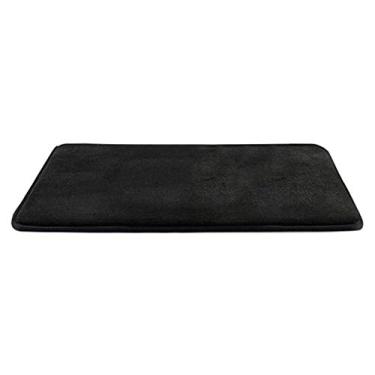 Imagem de Fenteer Tapete de banho de espuma com memória - Conjuntos de tapetes macios - Antiderrapante para cozinha e banheiro - Preto 40 x 60 cm