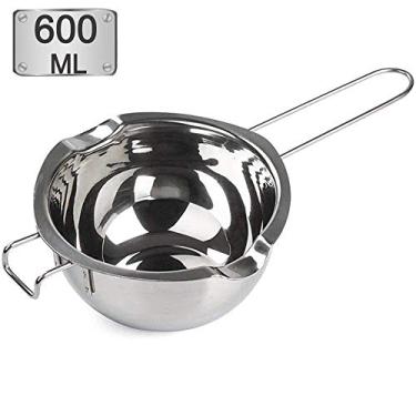 Imagem de (600ML, Silver Handle) - Double Boiler Pots Insert Stainless Steel for Melting Chocolate, Body Butter and Candle Making (600ML)