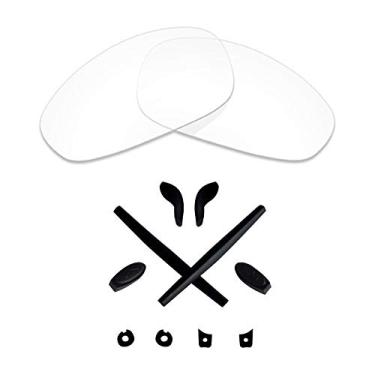 Imagem de Lentes de reposição e kits de borracha Mryok para óculos de sol Oakley Juliet – Opções, Hd Clear No Polarized Lenses & Black Rubber Kits, One Size