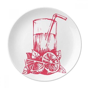 Imagem de Juice, lima, aquarela, ilustração, prato decorativo de porcelana, salver, louça, jantar
