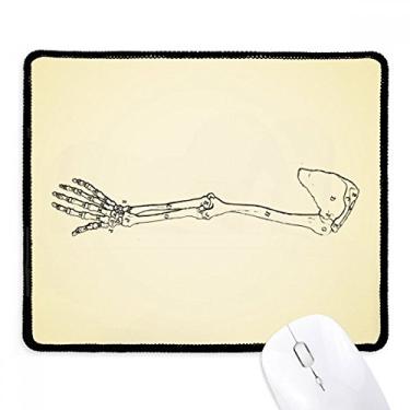 Imagem de Mouse pad de mão com braço de osso e borda costurada para o corpo humano, tapete de borracha para jogos