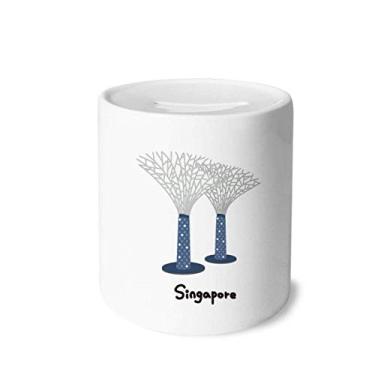 Imagem de DIYthinker Caixa de moedas de cerâmica Singapore Gardens by The Bay para presente de cofrinho