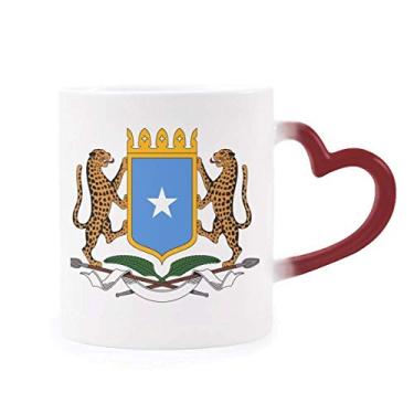 Imagem de Caneca Somalia Africa National Emblema sensível ao calor Caneca vermelha muda de cor