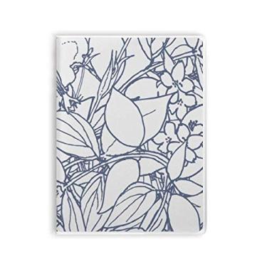 Imagem de Caderno de arte abstrata com desenho de linha e capa de goma para diário