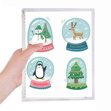 Imagem de Caderno de folhas soltas para presente de boneco de neve Merry Christmas Snowman Agenda de papelaria recarregável