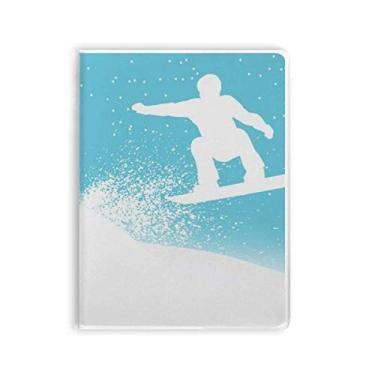 Imagem de Caderno com estampa de ilustração em aquarela para esqui esportivo, capa de goma
