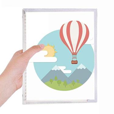 Imagem de Caderno de balão de ar quente com estampa de nuvem e folhas soltas para diário recarregável