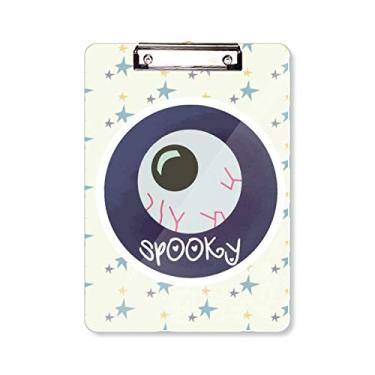 Imagem de Prancheta redonda de Halloween realista, pasta, bloco de anotação, placa de apoio A4
