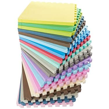 Imagem de Kit 20 Tatames Tapetes EVA Coloridos 50x50x3cm 30mm