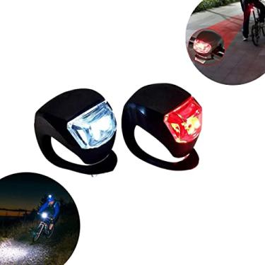 Imagem de Sinalizador Pisca Farol Dianteiro e Lanterna Sinalizadora Trazeira Kit 2 Unidades Para Bicicleta Ciclismo Iluminação Bike