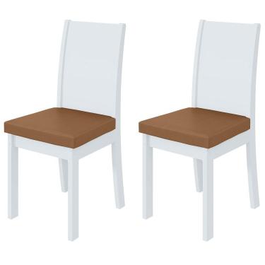 Imagem de Cadeiras Kit 2 Cadeiras Athenas Branco/corino - Móveis Lopas