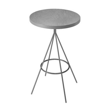 Imagem de Mesa Bistrô em Aço com Tampo Revestido em Couro Sintético Preto