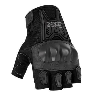 Imagem de Luva X11 Blackout Meio Dedo Proteção Motociclista Tamanho P