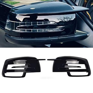 Imagem de 1 par de capas de espelho lateral retrovisor cor fibra de carbono para Mercedes Benz W176 W246 W212 W204 C117 X156 X204 W221 C218 A B C E S CLA GLA GLK Class