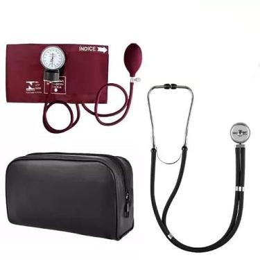 Imagem de Aparelho De Pressao Esfigmo Manual Premiu + Esteto Rappaport (VINHO)