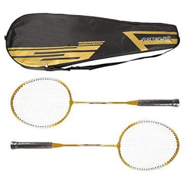 Imagem de Conjunto de 2 Raquetes de Badminton Conjunto de 2 Raquetes de Badminton de Liga de Ferro Raquete de Badminton Raquete de Badminton Regail 2 Peças Raquete de Badminton de Liga de