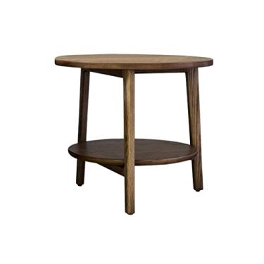 Imagem de Mesa lateral redonda mesa lateral para casa sala de estar sofá decoração lateral pequena mesa de centro quarto mesa de cabeceira moderna mini mesa de canto de madeira mesa de centro para sala de estar