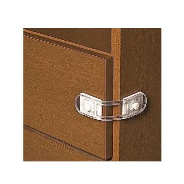 Imagem de 2 Travas Para Gaveta e Porta de Móveis Flexíveis Bebê Prendedor Armário Segurança
