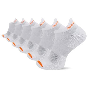Imagem de Merrell Algodão acolchoado, aba de corte baixo - branco (6 pares), pequeno-médio, Aba de corte baixo - branco (6 pares), P-M