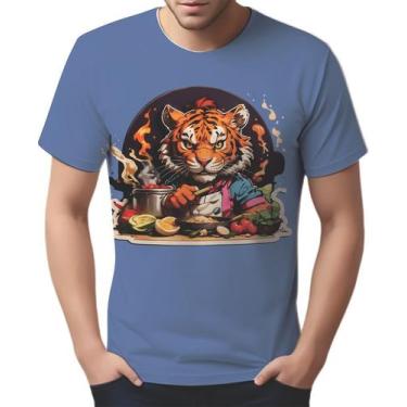 Imagem de Camisa Camiseta Color Chefe Tigre Cozinheiro Cozinha Hd 1 - Enjoy Shop