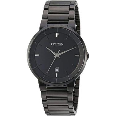Imagem de Citizen Relógio masculino de aço inoxidável de quartzo japonês com pulseira de aço inoxidável, preto, 21 (modelo: BI5017-50E)
