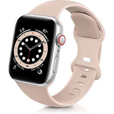 Imagem de Hoopyeecase pulseira de relógio Compatível com Apple Watch Band 38mm 40mm 42mm 44mm, Suave Silicone Esporte Substituição Banda Compatível com iWatch Series 6 5 4 3 2 1 para mulheres homens