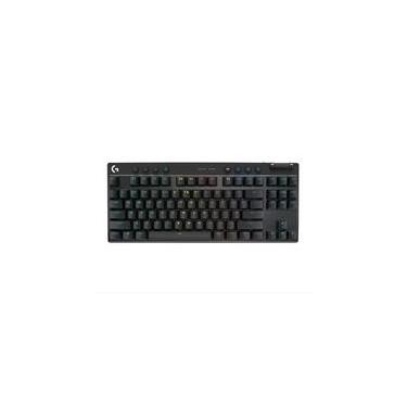 Imagem de Teclado Gamer Sem Fio Logitech G Pro X com design TKL, Layout US, RGB LIGHTSYNC e Switch Exclusivo GX Brown Tactile, Preto- 920-012127