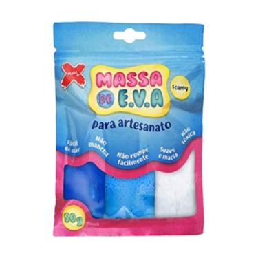 Imagem de KIT MASSA DE EVA P/ARTESANTO 50G AZUL E BRANCO